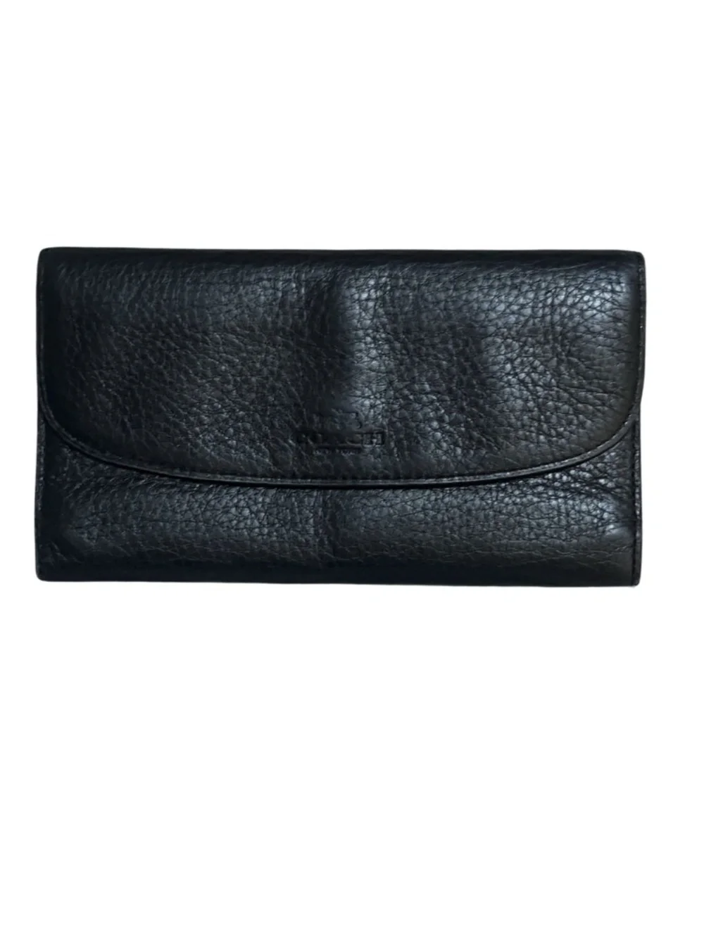 Black Pebbled Leather Coach Wallet